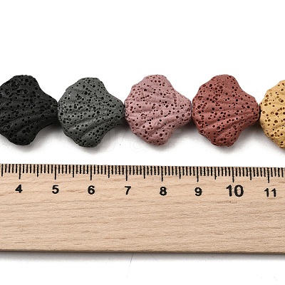 Dyed Natural Lava Rock Beads Strands G-A264-A04-01A-1