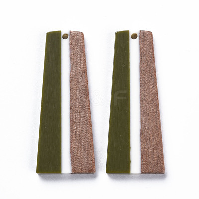 Resin & Walnut Wood Pendants RESI-S389-073A-A05-1