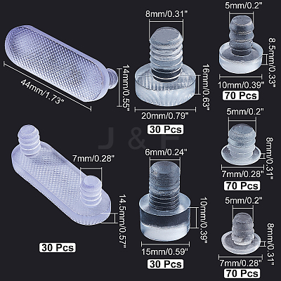 300Pcs 6 Styles Rubber Cabinet Bumper Anti Collision Pad DJEW-CA0001-08-1