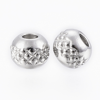 Tarnish Resistant 201 Stainless Steel Waffle Beads X-STAS-G154-37-4mm-1