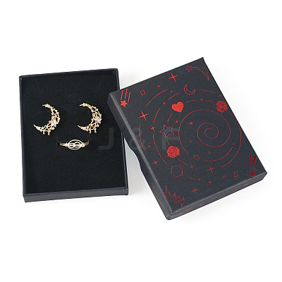 5Pcs Hot Stamping Planet Cardboard Jewelry Packaging Boxes CON-TA0001-44A-1