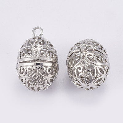 Brass Cage Pendants KK-P115-20P-1