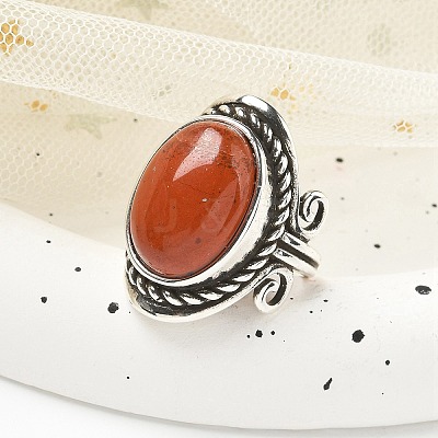 Natural Red Jasper Adjustable Rings RJEW-I108-01AS-18-1