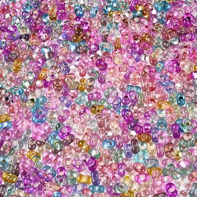Baking Paint Transparent Glass Seed Beads X-SEED-N006-05-1