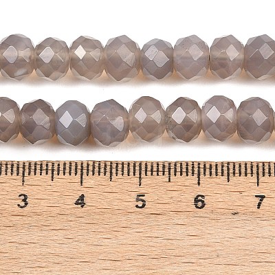 Natural Grey Agate Beads Strands G-C259-A36-5x8mm-1