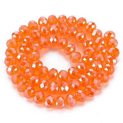 Electroplate Glass Beads Strands X-EGLA-A034-T8mm-A23-1