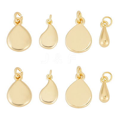 8Pcs 4 Styles Brass Charms KK-TA0003-36-1