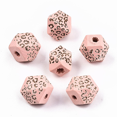 Painted Natural Wood Beads WOOD-T021-51A-11-1