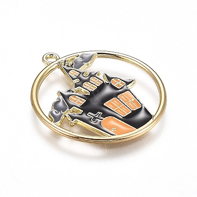 Halloween Theme Alloy Enamel Pendants X-ENAM-J649-12LG-02-1