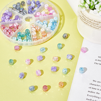 Opaque Baking Paint Glass Beads Strands EGLA-PH0001-21-1