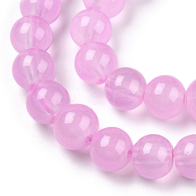 Baking Paint Imitation Jade Glass Round Bead Strands DGLA-Q021-8mm-57A-1