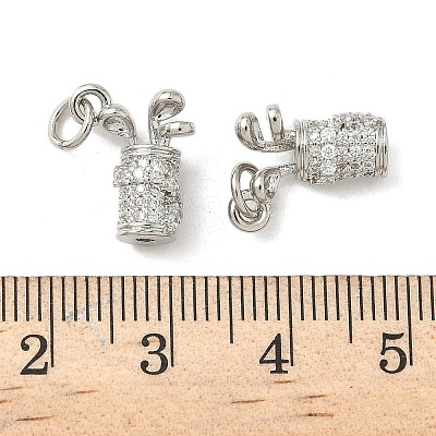 Brass Micro Pave Cubic Zirconia Pendants X-KK-Z120-29P-1