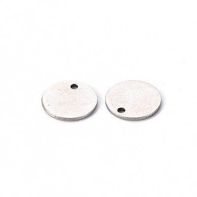 Non-Tarnish 201 Stainless Steel Stamping Blank Tag Pendants STAS-T058-10mm-P-1