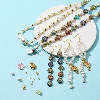 DIY Imitation Pearl Earring Bracelet Necklace Making Kit DIY-FS0003-09-1