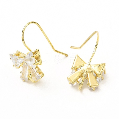 Brass Micro Pave Clear Cubic Zirconia Earring Hooks LS-ZIRC-K087-23G-1