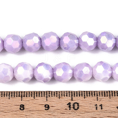 Anti-Tarnish Electroplate Glass Beads Strands X-EGLA-T021-8mm-15-08-1