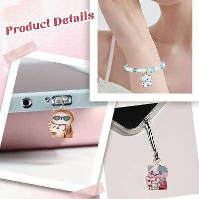 32Pcs 8 Styles Alloy Enamel Pendants ENAM-SC0005-46-1