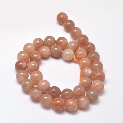 Natural Sunstone Round Bead Strands G-F266-11-10mm-1