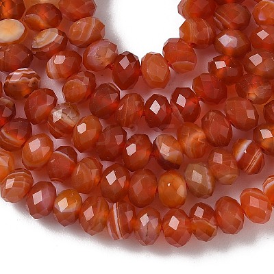 Natural Banded Agate Beads Strands G-D344-A34-02-1