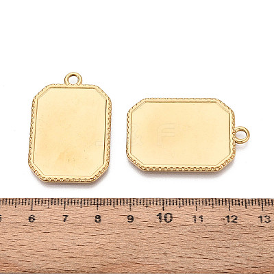 304 Stainless Steel Pendant Cabochon Settings STAS-N108-76G-1