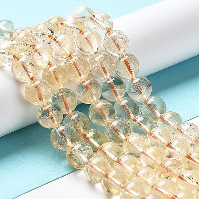 Natural Citrine Beads Strands X-G-G212-8mm-29-1