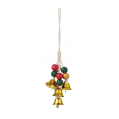 Christmas Theme Schima Wood Beaded Pendant Decorations HJEW-JM00925-1