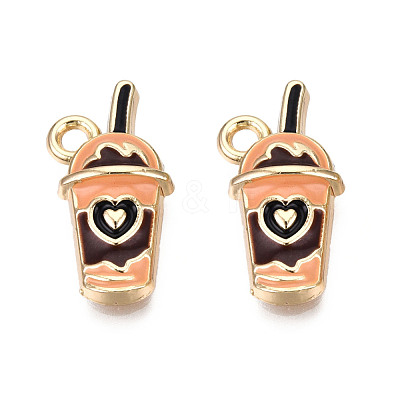 Eco-Friendly Zinc Alloy Milkshake Pendants ENAM-R051-16-01G-NR-1