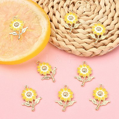 8Pcs Alloy Enamel Pendants ENAM-YW0002-31H-1
