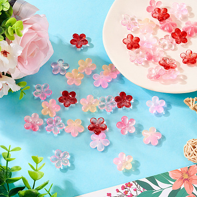 50Pcs 5 Colors Handmade Lampwork Beads LAMP-TA0001-22-1