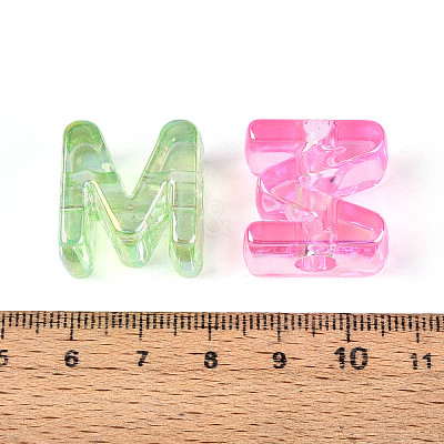 UV Plating Transparent Acrylic European Beads OACR-M027-02M-1