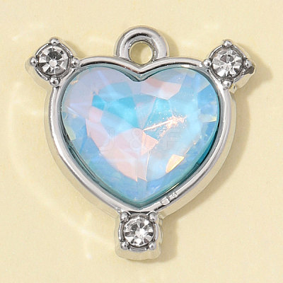 Zinc Alloy with Rhinestone & Glass Charms RB-OY001-85P-02-1