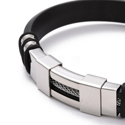 Men's Silicone Cord Bracelet BJEW-M206-02BP-1