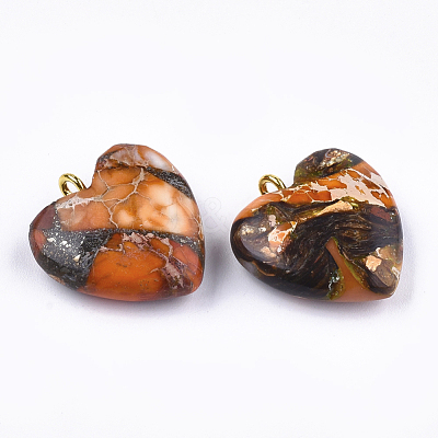 Assembled Bronzite and Imperial Jasper Pendants G-T111-04F-1