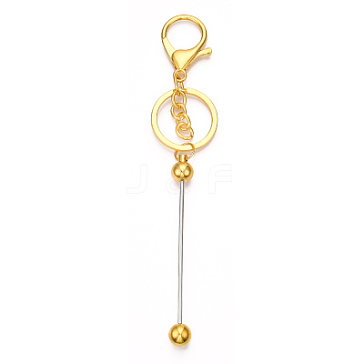Alloy Bar Beadable Keychain for Jewelry Making DIY Crafts KEYC-A011-01G-1