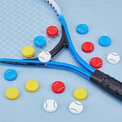 16Pcs 4 Colors Silicone Tennis Racquet Dampener AJEW-FH0004-59-1