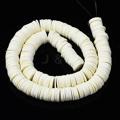 Flat Round Handmade Polymer Clay Beads CLAY-R067-12mm-21-1