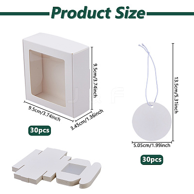 30Pcs Square Kraft Paper Visible Window Storage Mailer Boxes DIY-DC0004-32-1