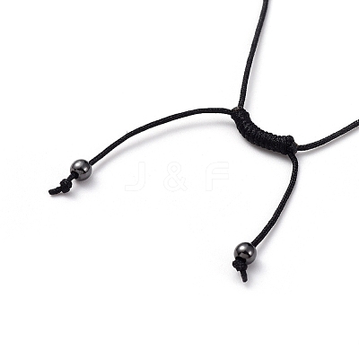 Adjustable Non-magnetic Synthetic Hematite Necklaces NJEW-JN02704-03-1