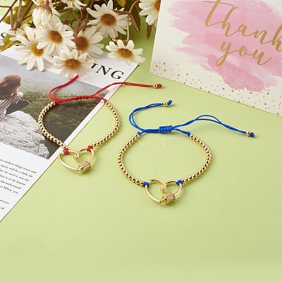 Adjustable Nylon Thread Braided Bead Bracelets Sets BJEW-JB06438-02-1