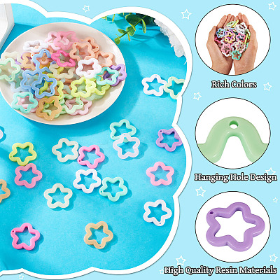 55Pcs 11 Colors Opaque Acrylic Pendants MACR-TA0002-46-1