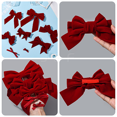 8 Styles Cloth Plush Bowknot Alligator Hair Clips PHAR-SP0001-19-1