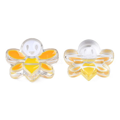 Transparent Acrylic Enamel Beads TACR-N012-007G-1