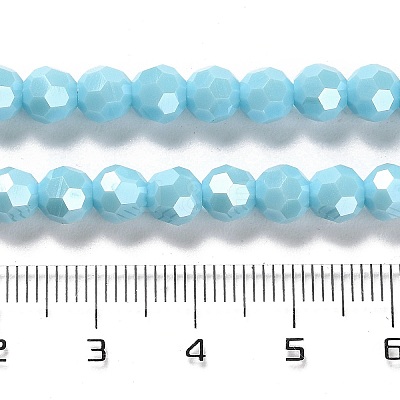 Electroplate Opaque Glass Beads Strands EGLA-A035-P6mm-A08-1