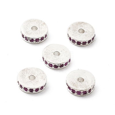 Brass Micro Pave Cubic Zirconia Beads KK-R216-15S-04-1