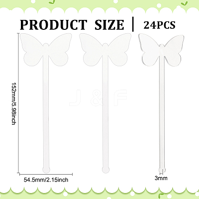 24Pcs Transparent Acrylic Stirring Rods AJEW-FG0003-15B-1
