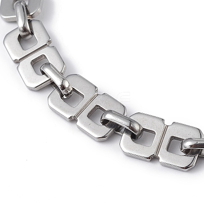 Non-Tarnish 304 Stainless Steel Oval & Rectangle Link Chain Bracelet for Men Women BJEW-G669-24P-1