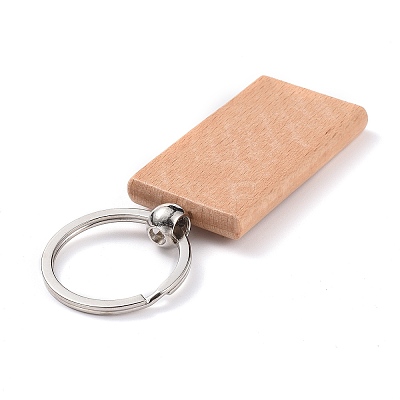 Natural Wood Keychain LS-HJEW-P008-02-1