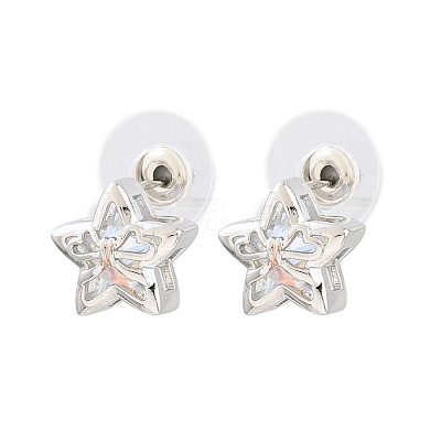 Women's Brass Stud Earrings KK-CBA6599-02P-1