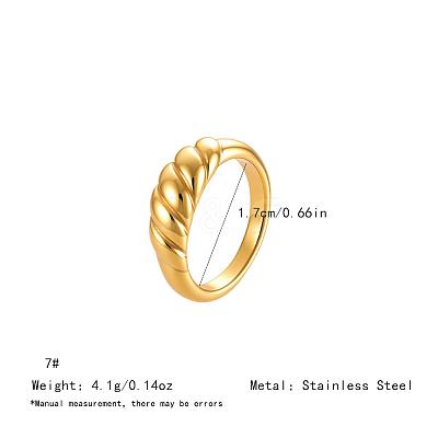 Irregular 304 Stainless Steel Finger Rings for Women SA8524-6-1