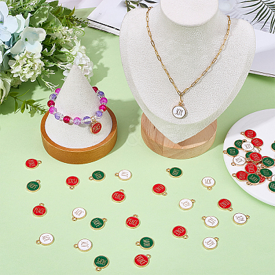 60Pcs 3 Colors Zinc Alloy Enamel Pendants ENAM-SC0008-26-1